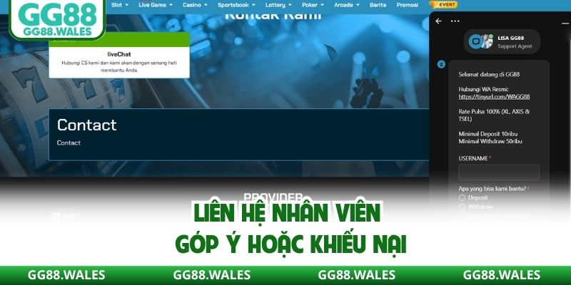 Liên hệ nhân viên góp ý hoặc khiếu nại